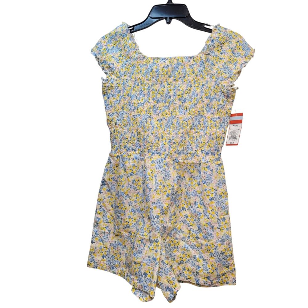 Cat & Jack Girl's Floral Romper One Piece Size X-Large (14) New